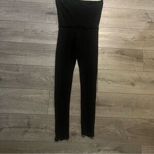 Talia Hancock black jumpsuit leggings with zipper back #jumpsuit